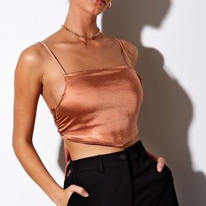 Satin rose gold top
